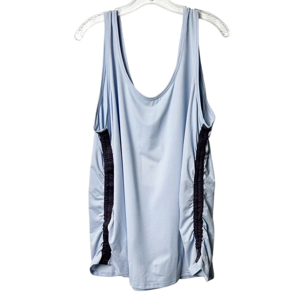 FABLETICS CASHEL SIDE CINCH RUCHED TANK TOP BLUE WOMEN ACTIVEWEAR TOP BRAND NEW